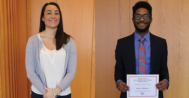 Camille McPherson '17 and Jimmy Murray '19 named to the Lehigh Valley Small College Basketball Team of the Year.