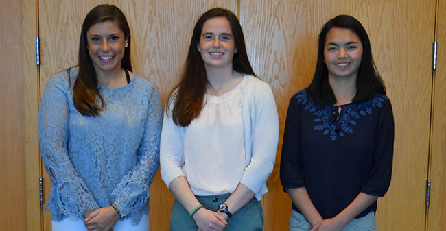 Josie Novak '18, Mary Kate Duncan '18 and Grace Bailly '18 honored at 2018 Lehigh Valley association of Intercollegiate Athletics for Women luncheon.