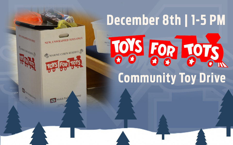 Toys for Tots donation drive set for December 8 in Johnston Hall from 1:00 until 5:00 p.m.