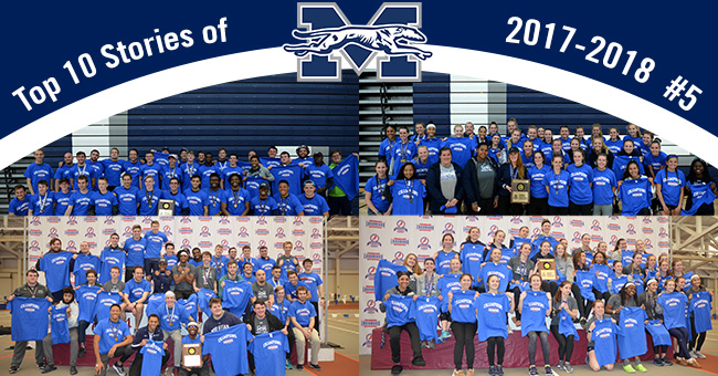 No. 5 on the Top 10 Stories of 2017-18 is the men's and women's track & field teams sweeping the Landmark Conference Indoor and Outdoor Championships.