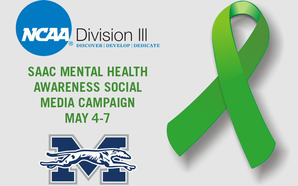 Moravian, NCAA and Mental Health Awareness Ribbon for Mental Health Awareness Social Media Campaign.