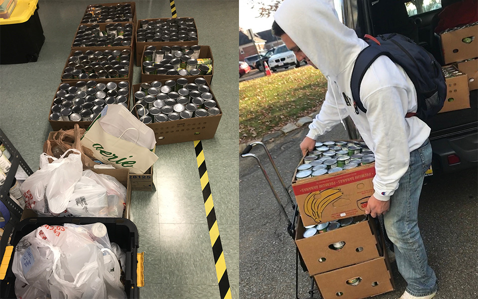 Moravian's Student-Athlete Advisory Committe delivers over 540 canned good and other hygiene products to Mo's Cupboard after a food drive to benefit students on campus.