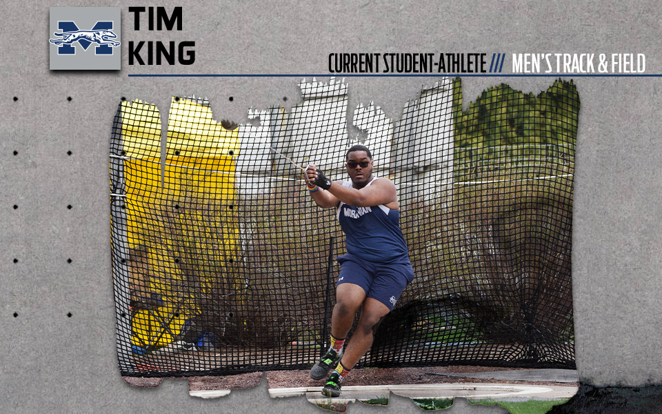 Timothy King competing in the hammer throw.