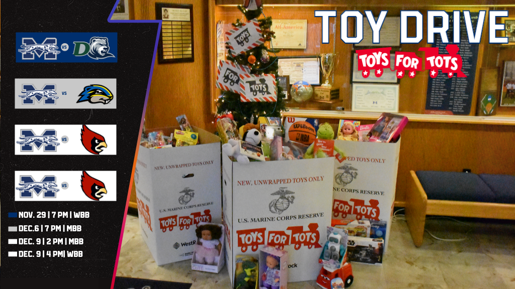 Toys for Tots bin in Johnston Hall.