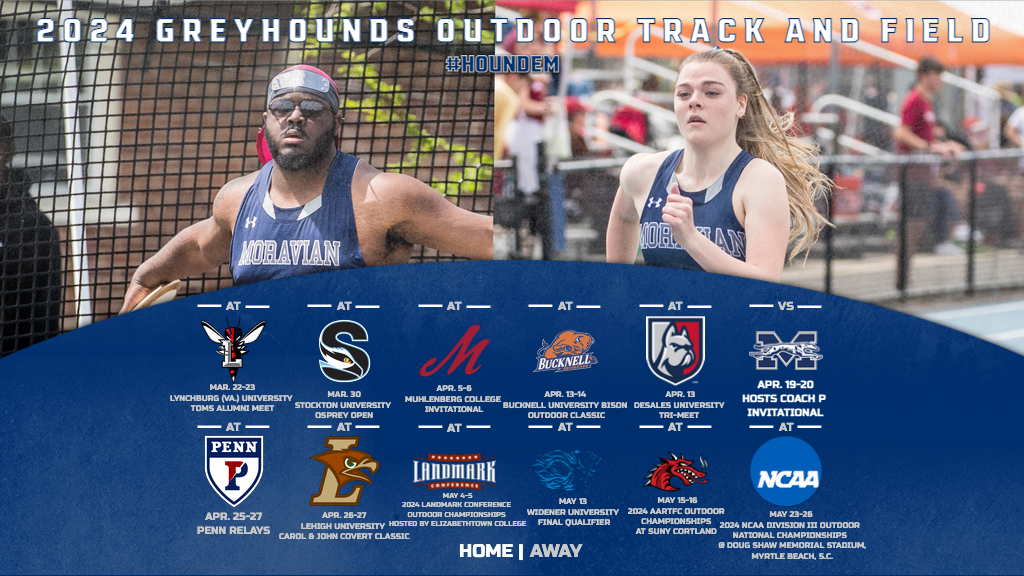 Tim King and Abby Giamoni on outdoor schedule graphic