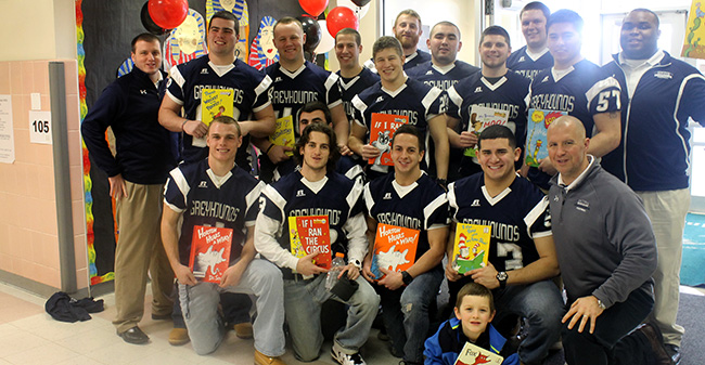 Moravian football student-athletes participate in Read Across America