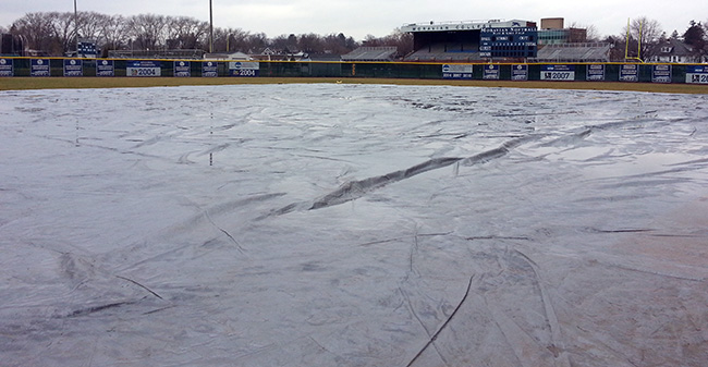 Blue & Grey Field tarped in 2014