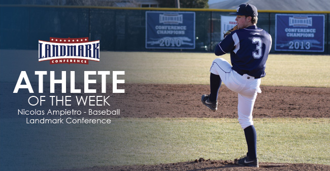 Ampietro Named Landmark Conference Baseball Pitcher of the Week