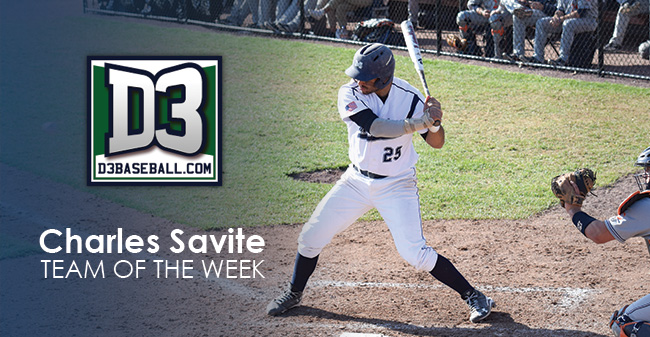 Savite Named to D3baseball.com Team of the Week