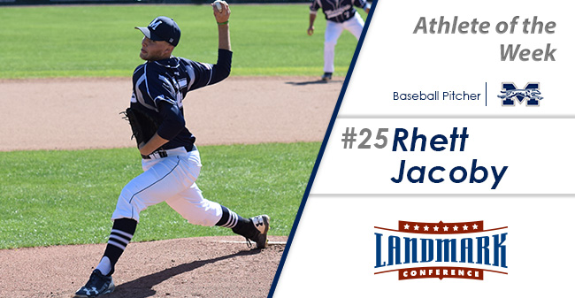 Rhett Jacoby '19 honored as Landmark Conference Baseball Pitcher of the Week.