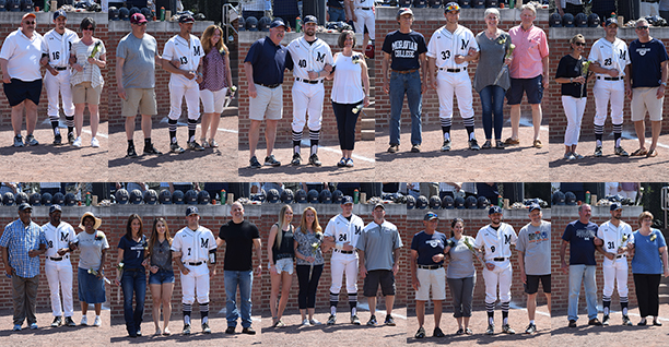 The Greyhounds honored their 2018 seniors before a Landmark Conference doubleheader with Drew University at Gillespie Field.