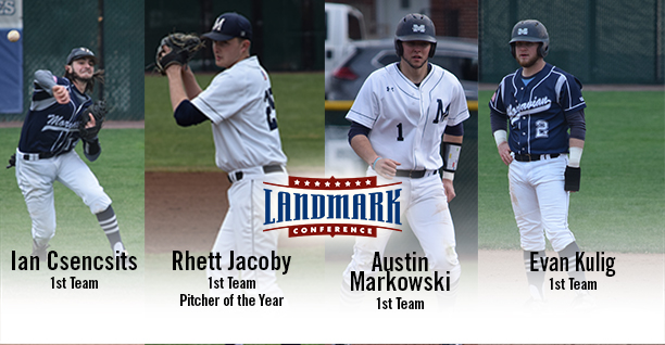 Ian Csencsits '20, Rhett Jacoby '19, Austin Markowski '19 and Evan Kulig '19 named to the Landmark Baseball All-Conference First Team.