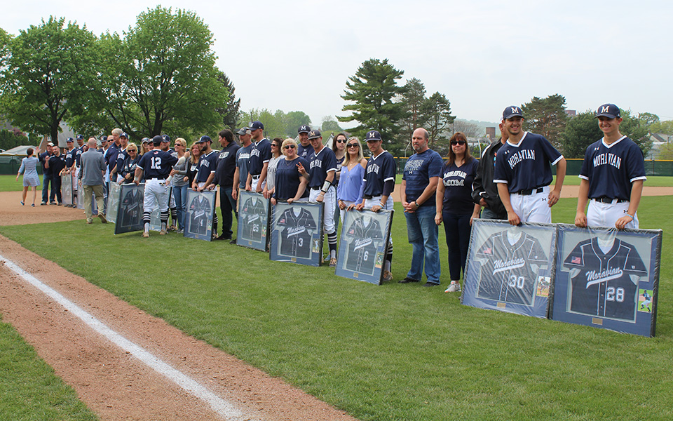 The Greyhounds honored their 13 seniors before hosting The University of Scranton on Gillespie Field.