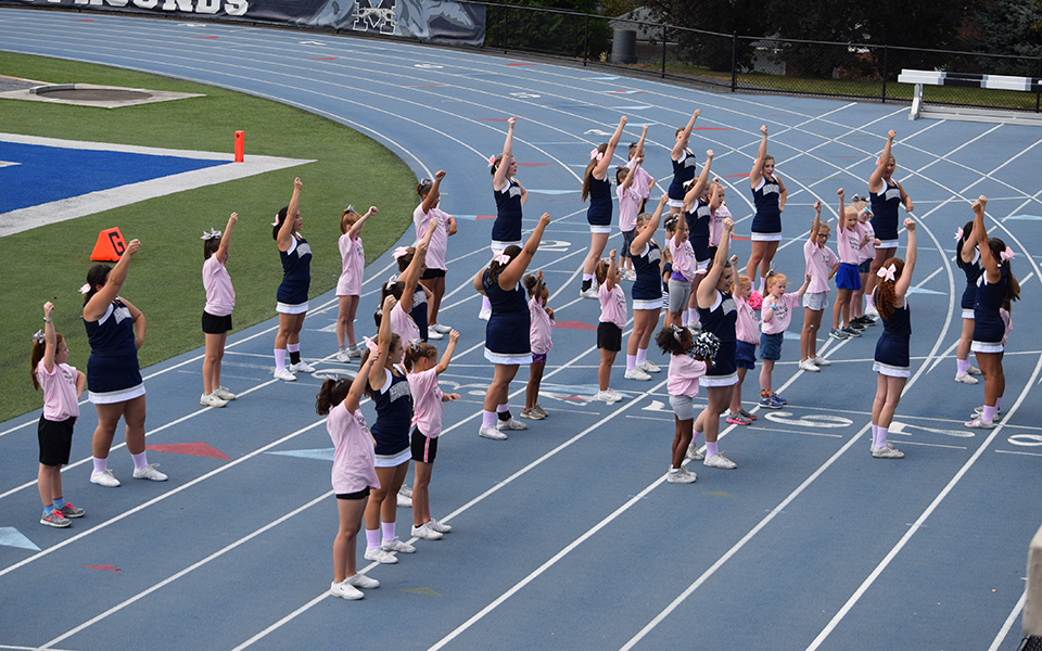 Participants in Moravian's 2017 Greyhound Cheerleader for a Day