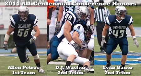 Three Greyhounds Earn All-Centennial Conference Football Honors