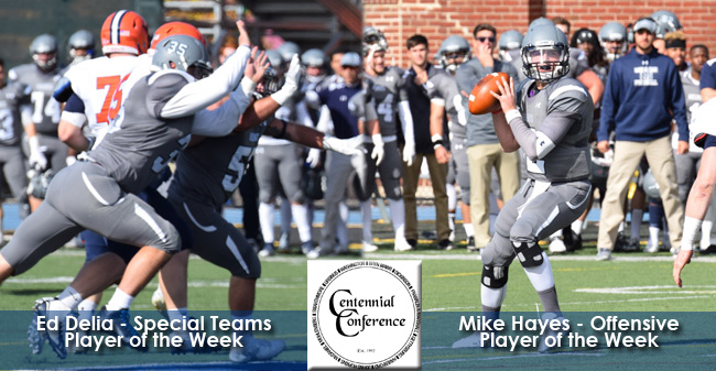 Delia & Hayes Honored as Centennial Conference Players of the Week