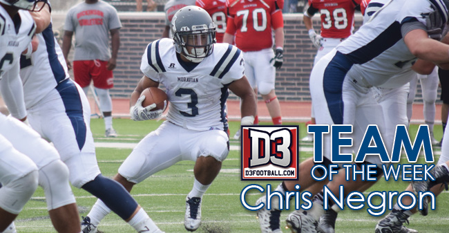 Negron Earns Spot on D3football.com Team of the Week Presented by Scoutware