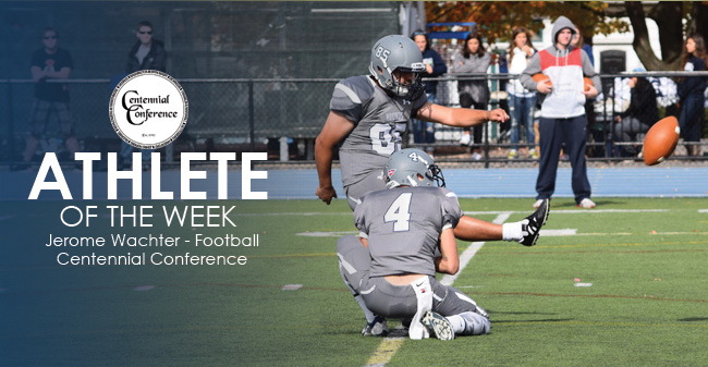 Wachter Named Centennial Conference Special Teams Athlete of the Week
