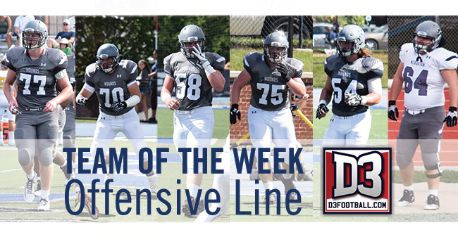Hounds' Offensive Line Named to D3football.com Team of the Week