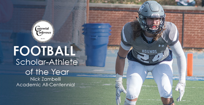 Nick Zambelli '19 selected as Centennial Conference Scholar-Athlete of the Year.