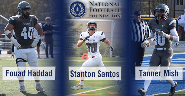 Seniors Fouad Haddad, Stanton Santos and Tanner Mish named to 2018 National Football Foundation Hampshire Honor Society.
