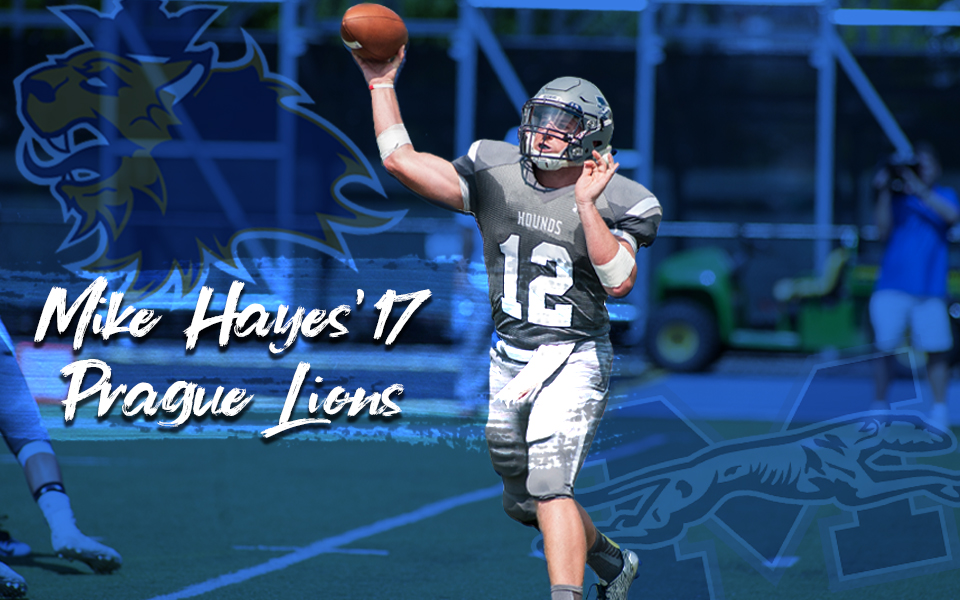 Mike Hayes '17 has signed a contract to play internationally with the Prague Lions.