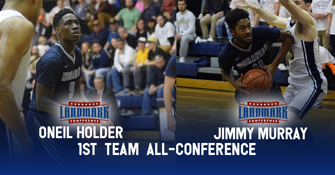 Oneil Holder '19 and Jimmy Murray '19 have been named to the Landmark All-Conference Men's Basketball First Team.