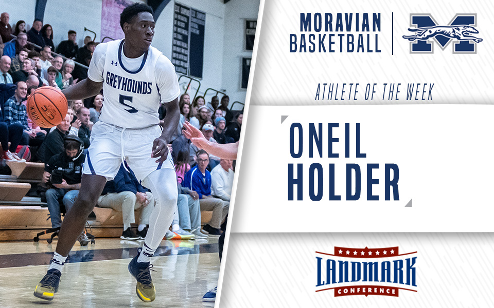 Senior Oneil Holder Named Landmark Conference Men's Basketball Athlete of the Week.