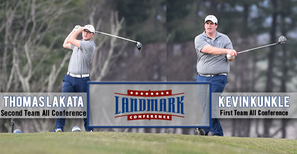 Kevin Kunkle '18 and Thomas Lakata '21 named to the 2018 Men's Golf Landmark All-Conference Teams.