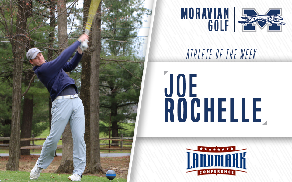 Joe Rochelle honored as Landmark Conference Men's Golf Athlete of the Week.