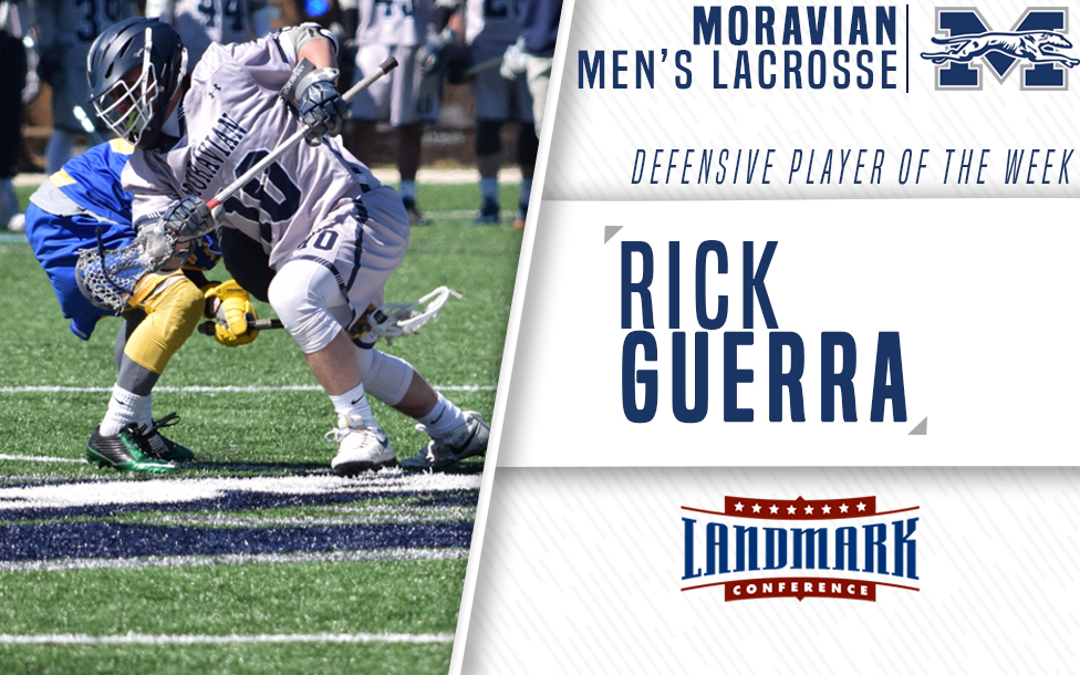 Rick Guerra named Landmark Conference Men's Lacrosse Defensive Athlete of the Week.