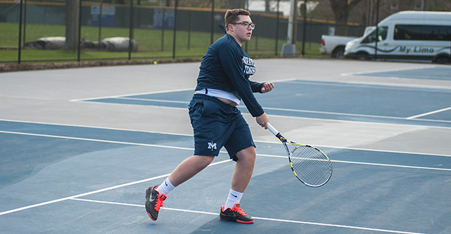 Hounds Tied with Stevenson in ECAC DIII Men's Tennis Semifinal When Match Suspended by Rain