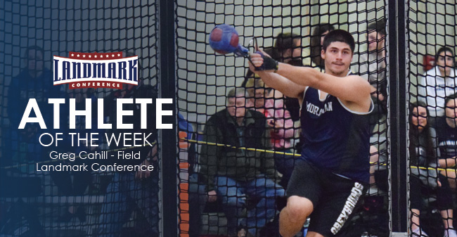 Cahill Tabbed as Landmark Conference Men's Field Athlete of the Week