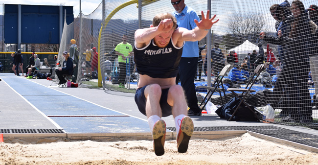 Bailey Wins Long Jump to Lead Hounds at Lafayette 7-Way Meet