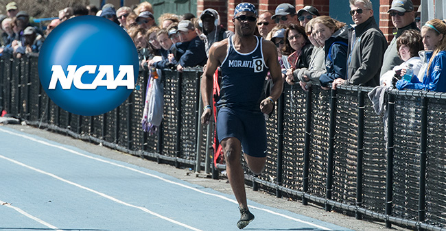 Eric Morton '18, who will be attending the 2018 NCAA Convention, runs in the 100-meter dash during the 2017 outdoor season.