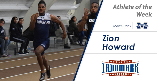 Zion Howard '21 Selected as Landmark Conference Men's Track Athlete of the Week