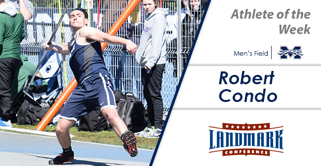 Robert Condo '18 selected as Landmark Conference Men's Field Athlete of the Week