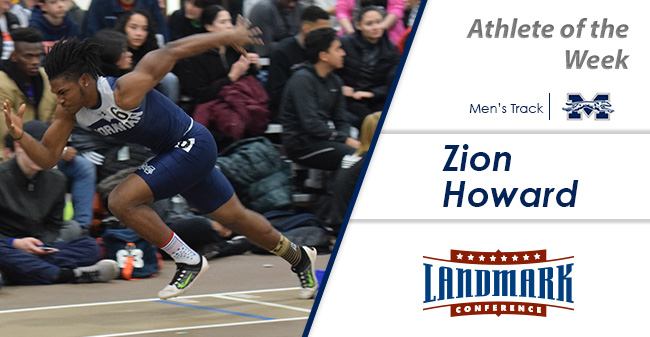 Zion Howard '21 selected as Landmark Conference Men's Track Athlete of the Week.