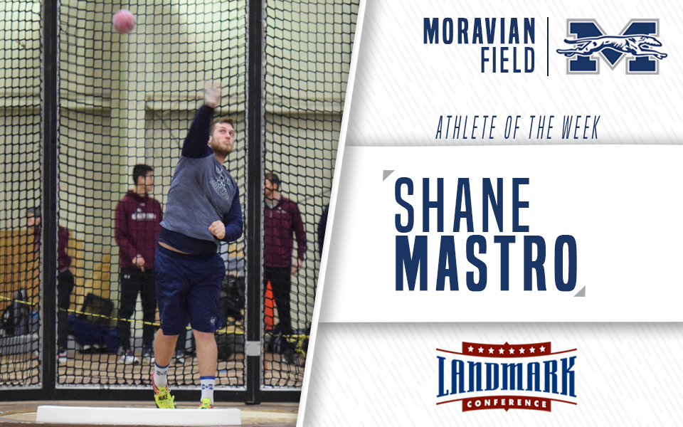Sophomore Shane Mastro named Landmark Conference Men's Field Athlete of the Week.