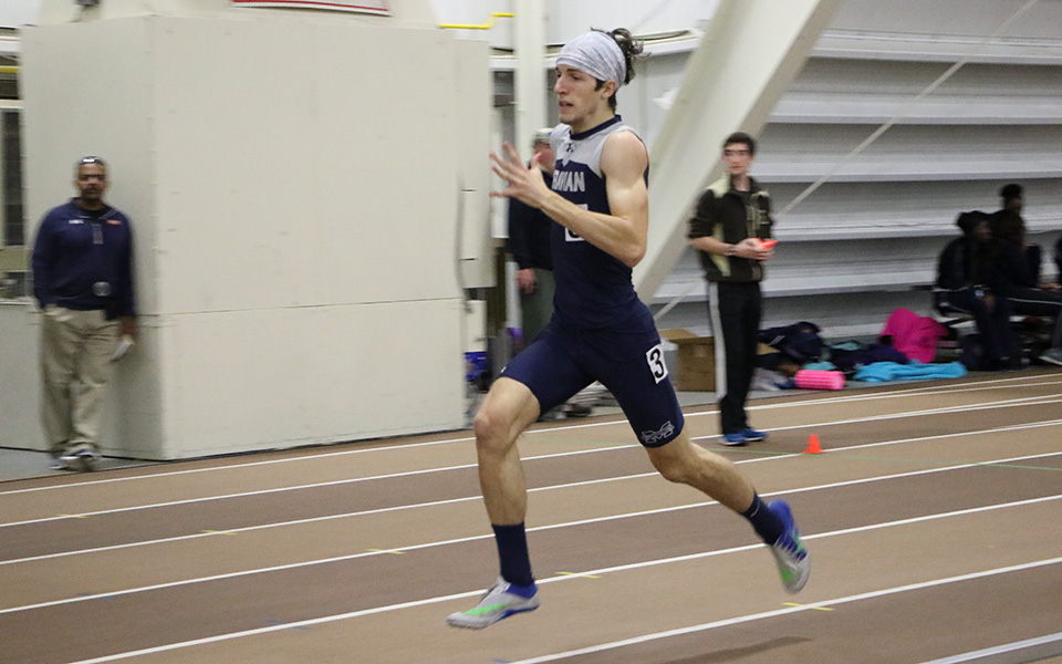 John Spirk competes at Rauch Fieldhouse on the campus of Lehigh University during the 2017-18 season.