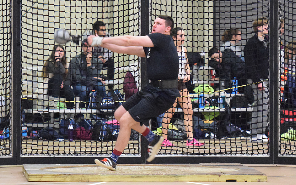Senior Jon Anthony set a new personal best in the weight throw at the Lehigh University Fast Times Before Finals.