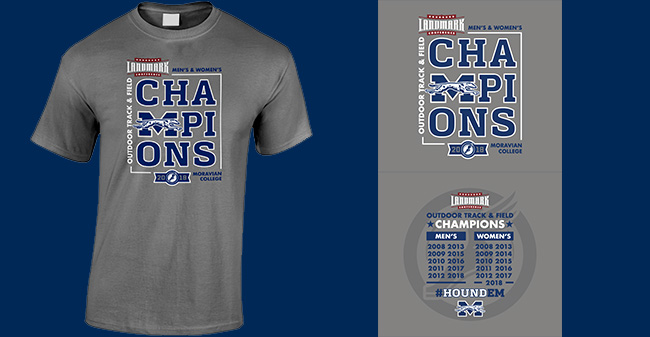 Landmark Conference Championship t-shirt design for men's and women's outdoor track & field.