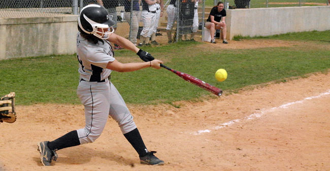 Senior Leann Ventriglia connects on a hit during the Greyhounds' Spring Break trip to Florida.