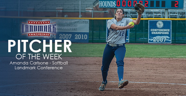 Carisone Earns Third Landmark Conference Pitcher of the Week Award