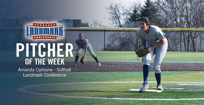 Carisone Named Landmark Conference Softball Pitcher of the Week