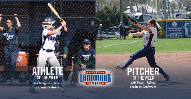 Siragusa & Novak Honored as Landmark Conference Softball Athlete & Pitcher of the Week