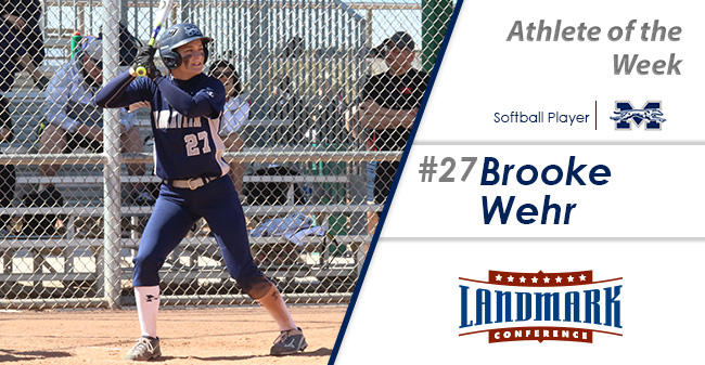 Brooke Wehr '21 named Landmark Conference Softball Player of the Week.