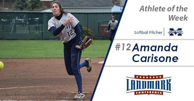 Amanda Carisone '18 honored as Landmark Conference Softball Pitcher of the Week