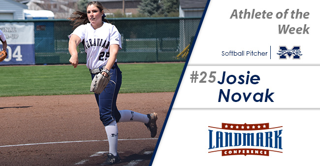 Josie Novak '18 named as the Landmark Conference Softball Pitcher of the Week.