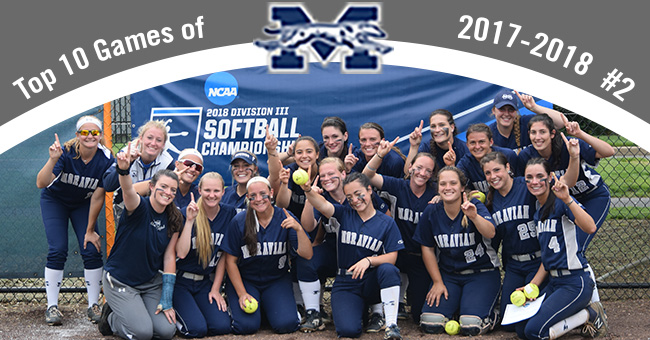 No. 2 on the Top 10 Exciting Games of 2017-18 is the softball team's sweep of Salisbury (Md.) University to win the NCAA Division III Ewing, N.J. Regional.